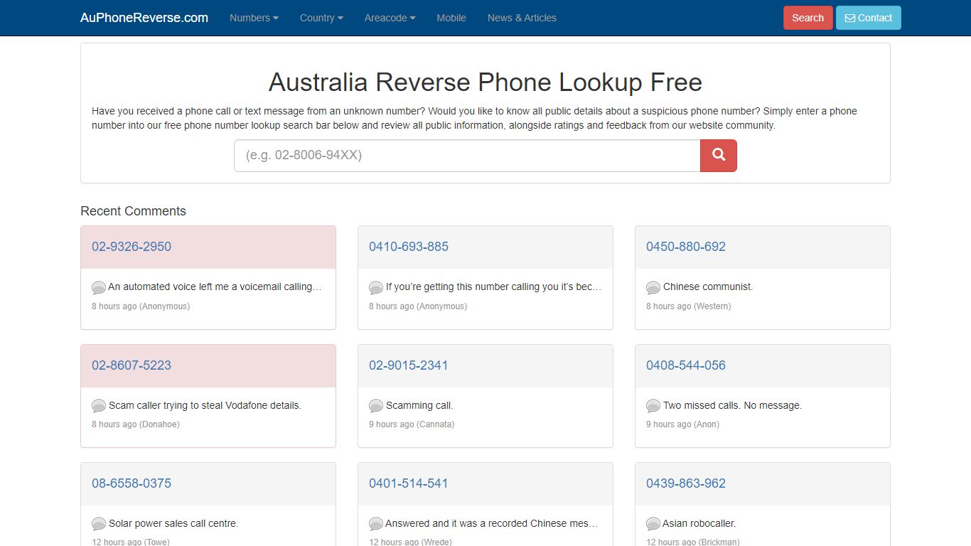 Australia Reverse Phone Lookup Free | auphonereverse.com